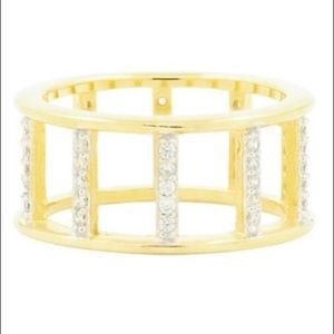 FREIDA ROTHMAN Radiance 14K Gold Open Band CZ Ring
